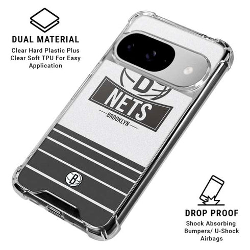 NBA Brooklyn Nets Static Google Pixel 10 Clear Case
